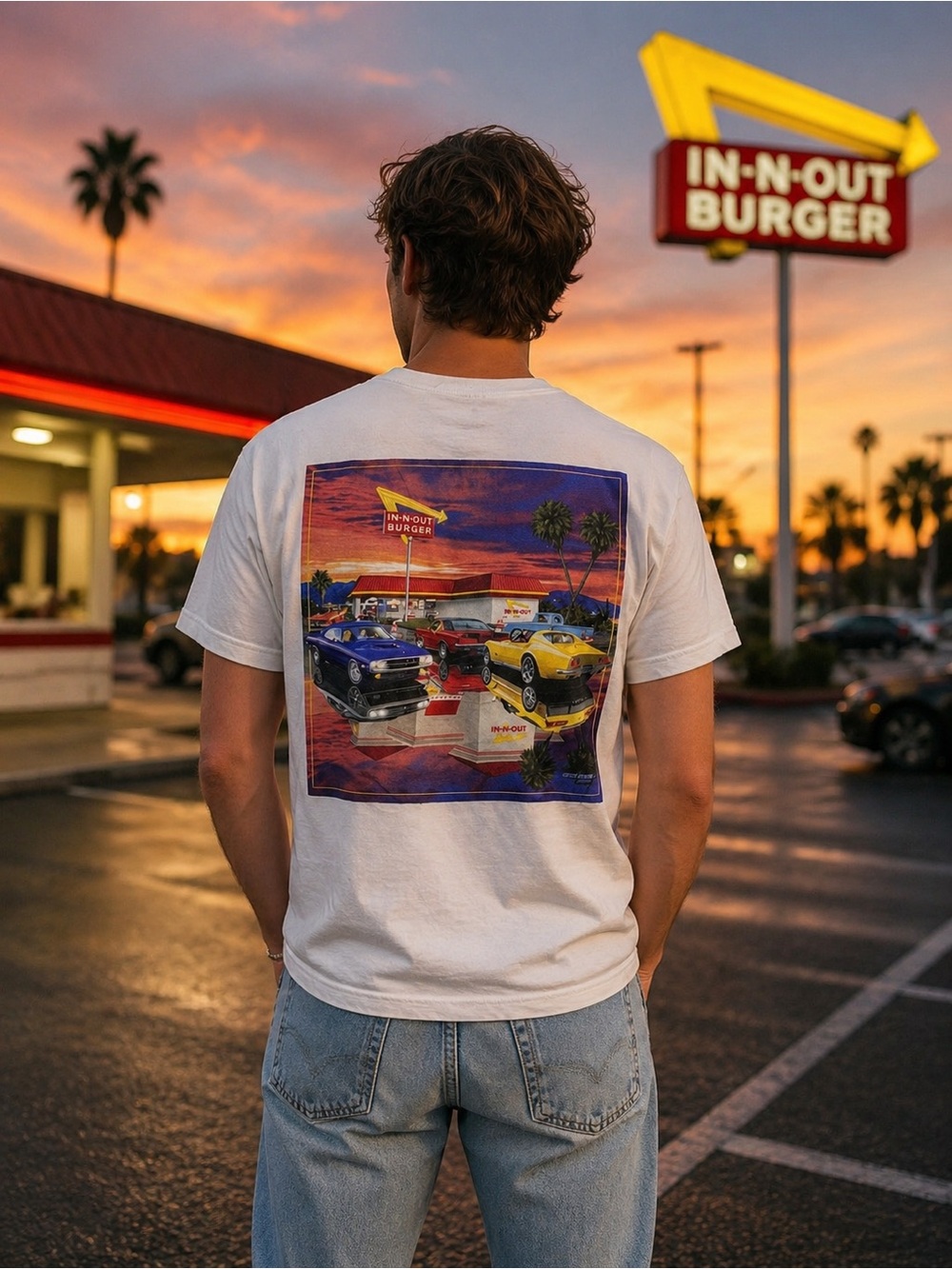 In N Out Burger Shirt Size Small California Sunset Drive Thru Graphic T Shirt